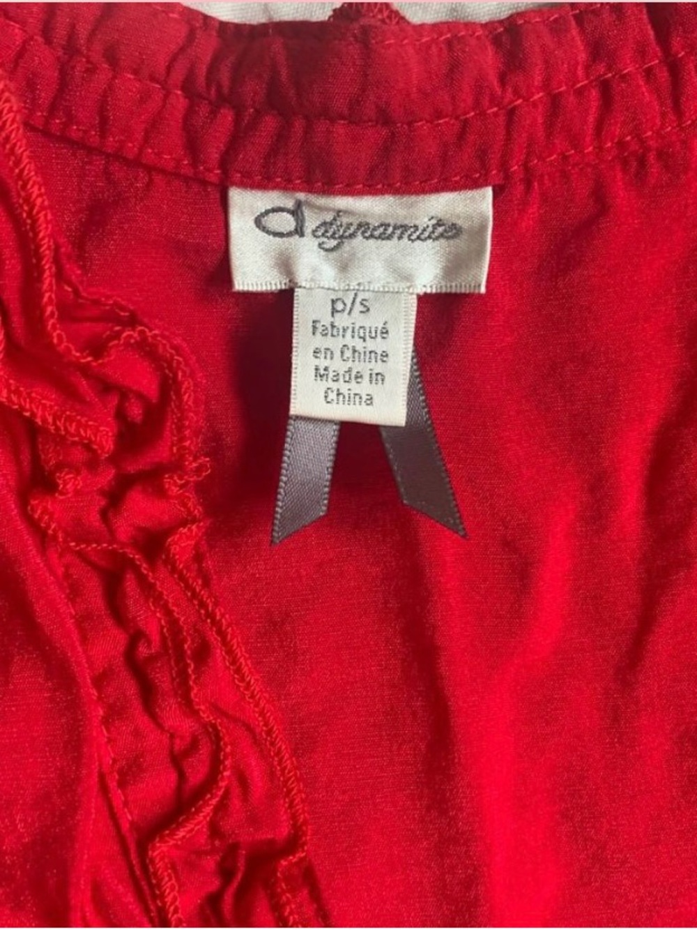 Dynamite Red Ruffle Front Top - Picture 2 of 2